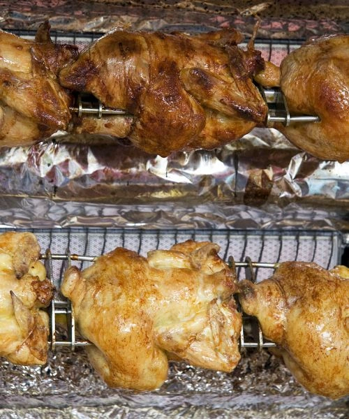Pollo asado recién hecho